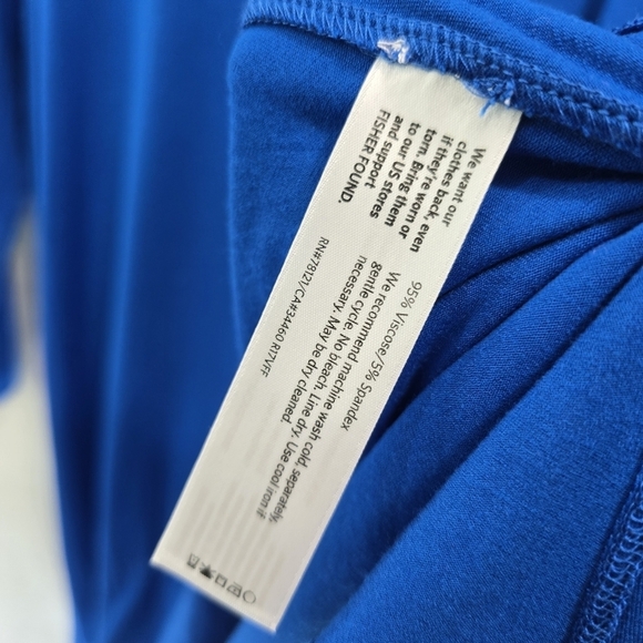 Eileen Fisher Top Womens Small P Blue Long Sleeve Tunic Round Lyocell Shirt - Picture 9 of 11